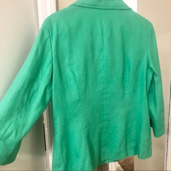 Lafayette 148 Green 100% Linen Blazer size 8 - Picture 10 of 12